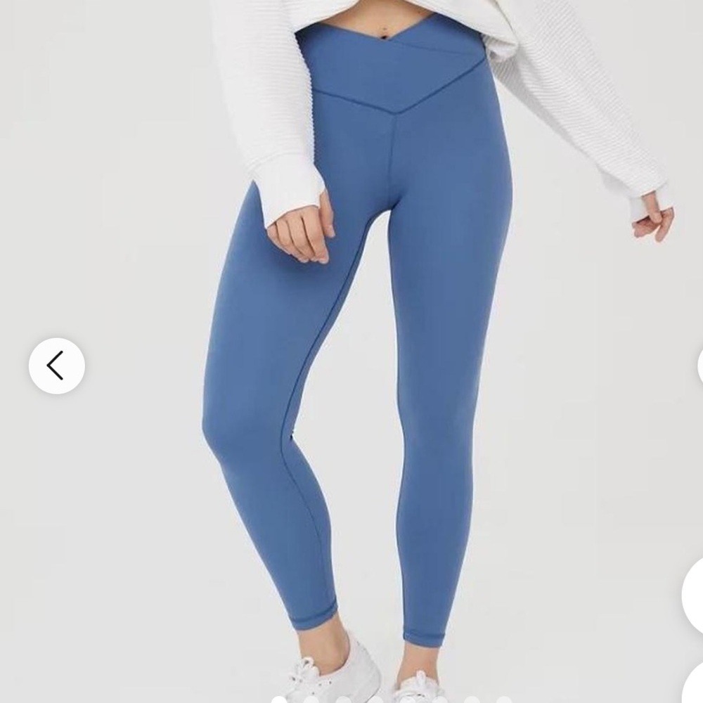 Aerie High-Rise Blue V-Waist Leggings